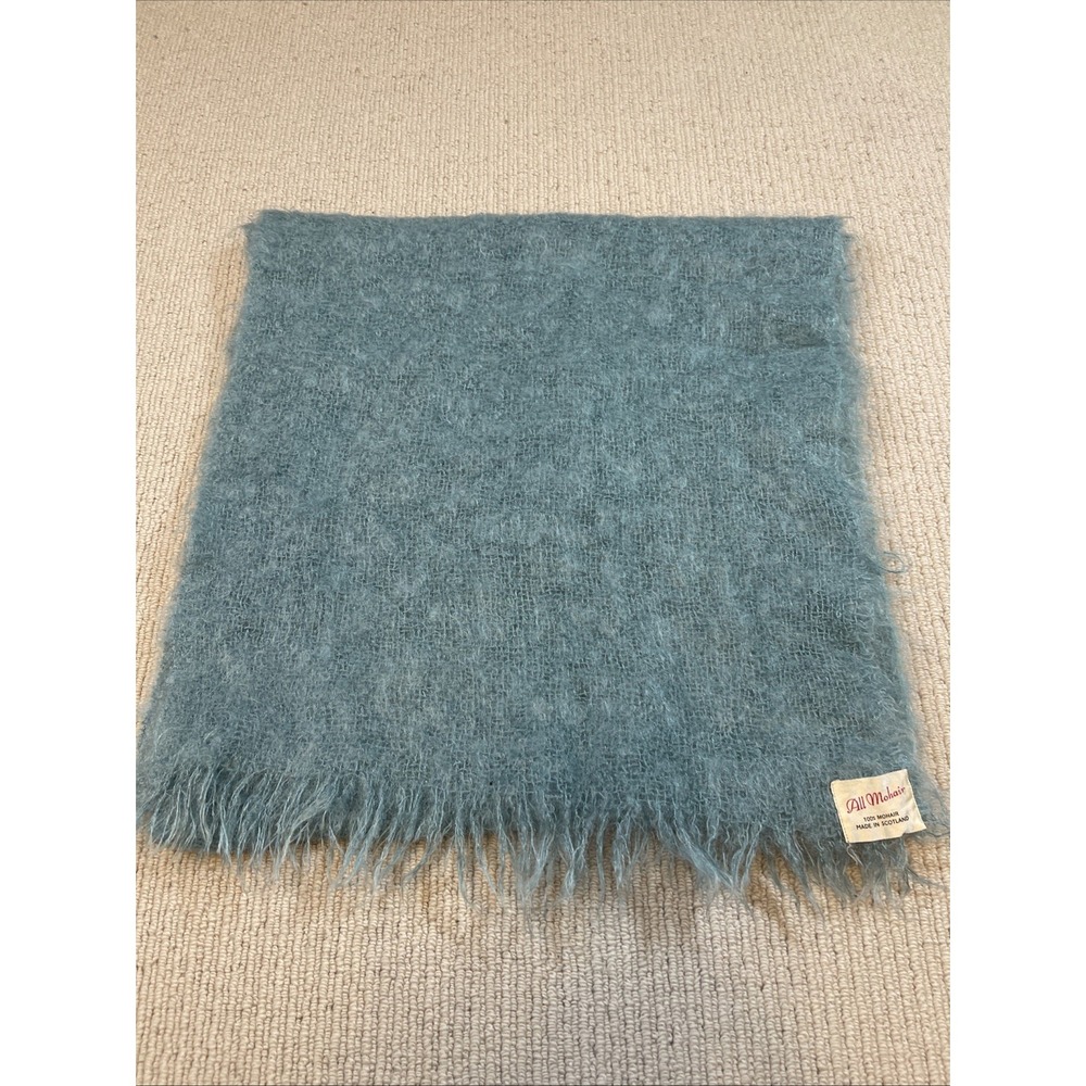 Vtg All Mohair 100% Mohair Scarf Made in Scotland 16x68